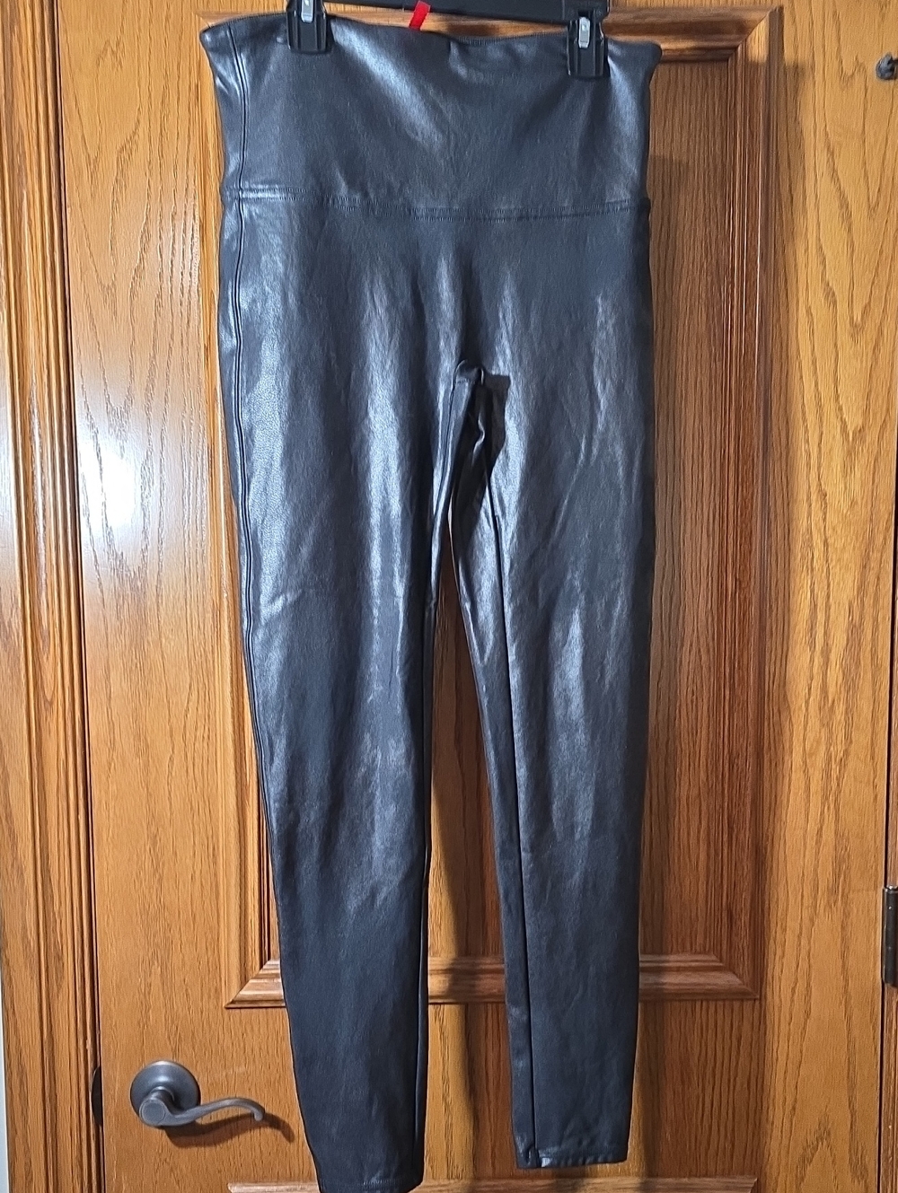 High-Rise Spanks Faux Leather Black Women’s Leggings